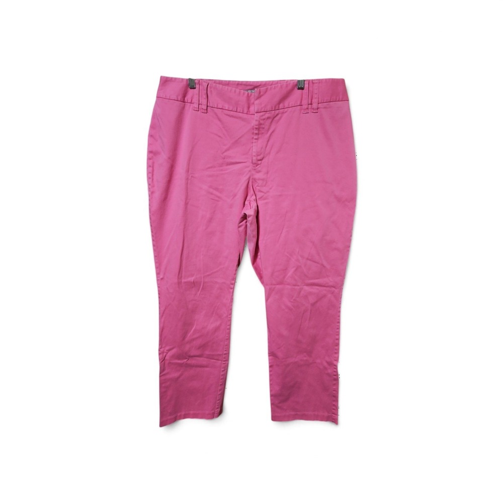 Carolina Blues Ankle Pants Womens Pink Mid Rise Stretch Chino Trousers 0528